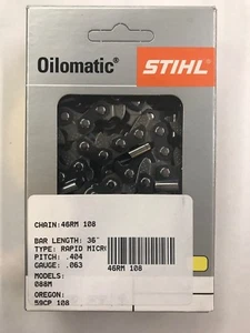 46RM 108 STIHL 36 IN 404 .063 CHAINSAW CHAIN 108 drive lengths ms 880 AGGRESSIVE - Picture 1 of 5