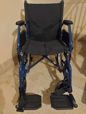 Sedia a Rotelle Pieghevole - Nero/Blu