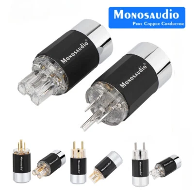 Monosaudio 4N Pure Copper US/EU AC Power Plug Power Connector HiFi Schuko Plug ~ - Image 1 of 4