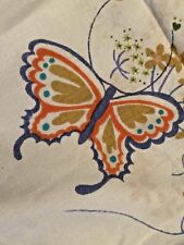 Vintage Marlene Design Tastemakers Double Flat Sheet Butterflies USA Hippie Boho