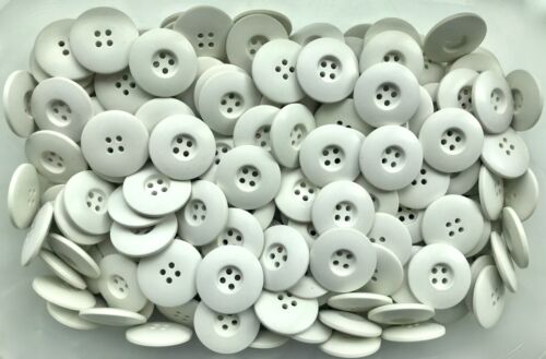 OFF WHITE Bottoni grandi 25 mm 40 L avorio bianco sporco gesso 4 fori raso bottoni cappotto (W675)