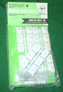 VORTAC MFG CO HINGE HOLDERS, 30 PIECE SET, MOUNTS 15 HINGES, NOS, NIP, VINTAGE - Picture 1 of 4