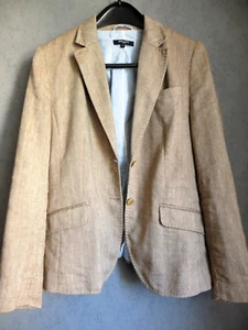 More&More Pure * Jacke Leinen Viskose Blazer Fischgrät beige Gr. 42 - Bild 1 von 12