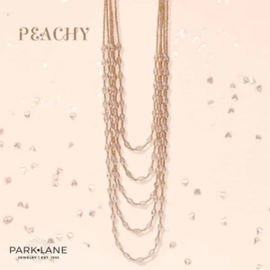 Park Lane PEACHY 5 Strand Long Oval And Seed Bead Necklace - Picture 1 of 5