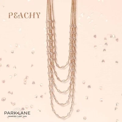 Park Lane PEACHY 5 Strand Long Oval And Seed Bead Necklace - Image 1 of 4