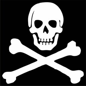 Skull and Cross Bones Decal / Sticker - Choose Color & Size - Jolly Roger Pirate