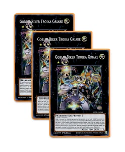 Yugioh! Goblin Biker Troika Griare LEDE-EN044 (SR) 1st Ed 3x "Goblin Support" - Picture 1 of 1