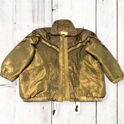 CHAQUETA VINTAGE Boundary Waters verde oliva oscuro detalles leopardo MUJER MEDIANA Foto 1 de 4