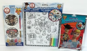 3 Disney Toy Story 4 Activities Play Pack, Paint Sun catchers & 3D Stickers Set - Picture 1 of 9