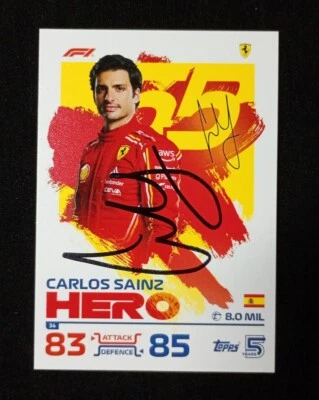 F1 CARD Topps autografo CARLOS SAINZ FERRARI hand SIGNED original A - Immagine 1 di 2