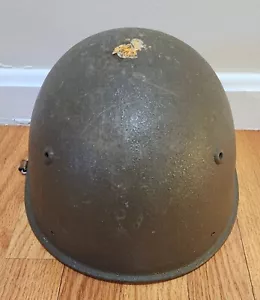 Vintage Swiss Military M71 Paratroopers Helmet Cold War Era Padded Leather - Picture 1 of 8