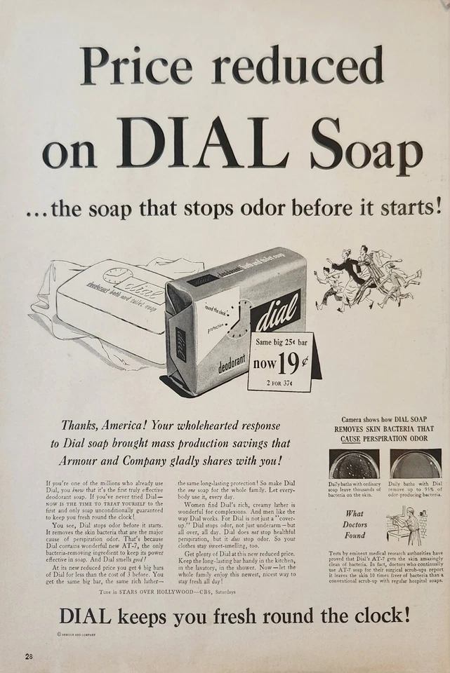 1950 Dial desodorante sopa anuncio vintage detiene el pedido antes de que comience Foto 1 de 1