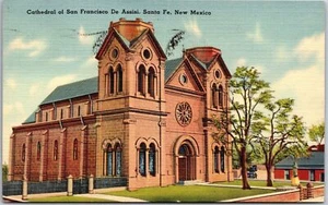 Postal antigua de Santa Fe Nuevo México, 1946 Catedral de San Francisco De Assissi - Imagen 1 de 2