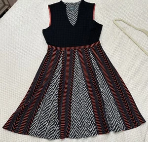 Maeve Anthropologie Black Sleeveless Tweed Textured Metallic Swing Dress Size 8 - Picture 1 of 7