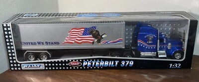 Welly 1:32 Model 379 Semi Truck & Trailer “Let Freedom Ring” Cab USA NIB - Image 1 of 4