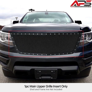 Fits 2015-2020 Chevy Colorado Stainless Steel Black Mesh Rivet Grille - Picture 1 of 4