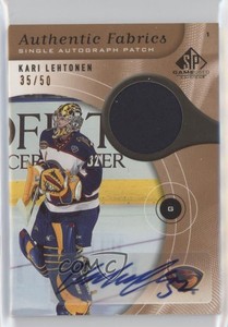 2005 SP Game Used Edition Authentic Fabrics /50 Kari Lehtonen #AAP-KL Patch Auto