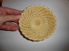 Natural Straw Woven Small Trinket Dish 4 3/4" across