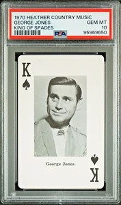 GEORGE JONES 1970 Heather Country Music #13S King of Spades PSA 10 Gem Pop 4 - Picture 1 of 2