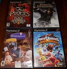 4 PS2 Game Lot: Pirates, Pirates of the Caribbean, Ratatouille, Power Rangers