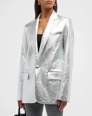 A.L.C. Women's Single Button Metallic Dakota Jacket Vegan Leather SZ: 2 NWT - Image 1 of 4