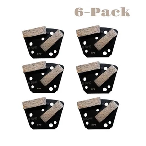 6 Pack Trapezoid Grinding Disc Hard Bond for Bolt-On Concrete Floor Grinder Tool - Picture 1 of 16