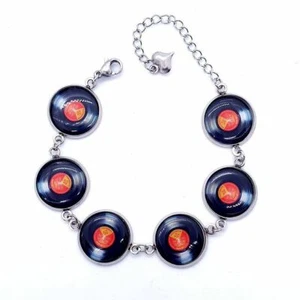Unique VINYL RECORD BRACELET festival MUSIC records DJ club VINTAGE retro COOL! - Picture 1 of 2