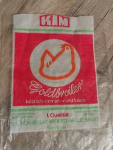 Gold-Broiler - Plastebeutel KIM / DDR VEB Mast Storkow - Bild 1 von 3