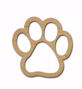 Paw Print Shape Unfinished Wood Craft Cutout Shapes Variety Of Sizes Made In USA