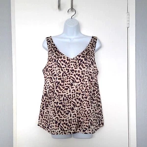 Ekouaer Top ärmelloses Trägertop Leopardenmuster Tiermotiv doppelter V-Ausschnitt gebraucht, in einwandfreiem Zustand Größe L - Bild 1 von 3