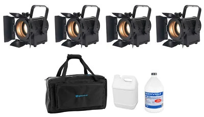 (4) American DJ ENCORE FR20 DTW Dim to Warm White Fresnel Beam Lights+Fogger+Bag - Image 1 of 4