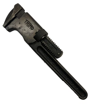 De colección TRIMO 12" Mono Pipe Wrench Trimont Mfg Co. Roxbury Mass EE. UU. Patpend Foto 1 de 4