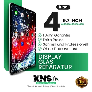 iPad 4 Gen. 9.7" Display Frontglas Reparatur Glas Tausch✅ 24 Stunden! - Photo 1/5