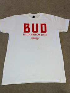 BUD Classic American Lager BUDWEISER T-SHIRT - NEU UNBENUTZT - Größe L Large - Bier - Bild 1 von 3