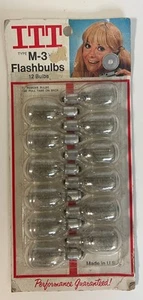 12 bombillas flash vintage tipo M-3 ITT M3 NUEVO DE STOCK paquete sellado bombillas transparentes hechas en EE. UU. - Imagen 1 de 13