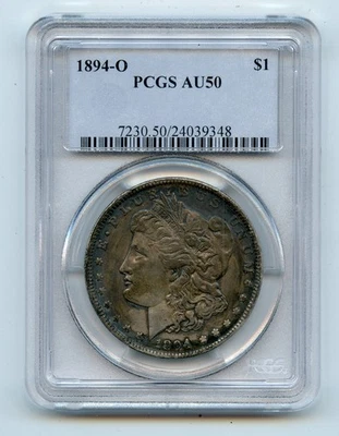 1894-O Morgan Silver Dollar $1 PCGS AU50 - Image 1 of 2