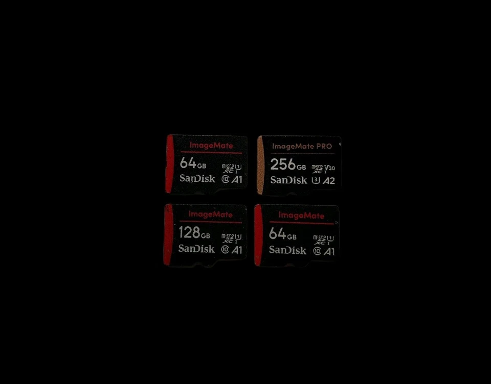 SanDisk 256GB 128GB 64GB 64GB Micro SD | ImageMate | 4 Set Memory Cards - Image 1 of 2