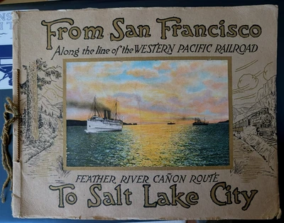 From San Francisco to Salt Lake City 1927 Western Pacific Railroad Color Illus Foto 1 de 4