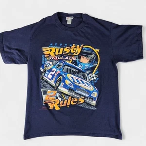 Chase Authentics Rusty Wallace Shirt Adult Large Blue 2 Rules NASCAR - Picture 1 of 8