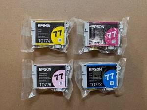 4 x Cartuchos de tinta Epson 77 para Stylus Photo R260 R280 R380 RX580 RX595 RX680 - Imagen 1 de 2
