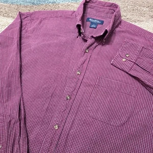 Brooks Brothers Men’s M Button Down Shirt Red White Plaid Cotton Vintage - Picture 1 of 7