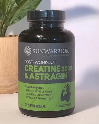 Sun Warrior Post Workout Creatine 3000 & Astragin 120 Capsules Exp 2/2027 SEALED - Image 1 of 4