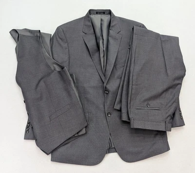Pronto Uomo Men's 3-Piece Suit Size 44R Gray Jacket Vest Pants Sz 38x30.5 - Image 1 of 4