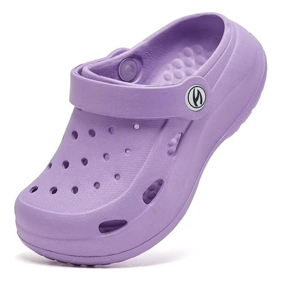 WOUEOI Toddler Garden Shoes Cartoon Slides Sandals Clogs Light Purple Size 8 - Image 1 of 4