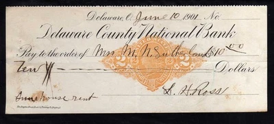 5H266 -  1901   DELAWARE COUNTY NATIONAL BANK   -  DELAWARE, OHIO - Image 1 of 2