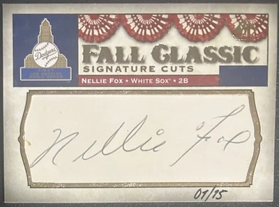 2008 SP Legendary Cuts Nellie Fox Auto Fall Classic Cut Signature /15 MLB HOFer - Image 1 of 2