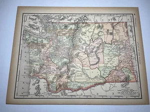 Mapa del Estado de Washington 1893 fm 1894 Rand-McNally Biblioteca Atlas VER FOTOS/DESCRIPCIÓN - Imagen 1 de 2