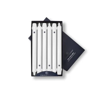 Colonial Candle Unscented Taper Candle, Classic Collection, White, 10 in, Pack - Picture 1 of 8