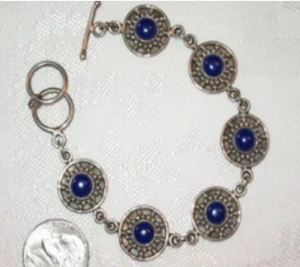 Lapis Sterling Silber Gliederarmband - Bild 1 von 2