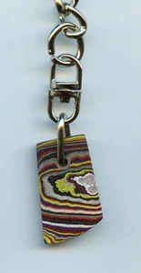 Fordite Keychain - Corvette Fordite - 27.24mm x 16.06mm x 4.25mm (2936) - Picture 1 of 4